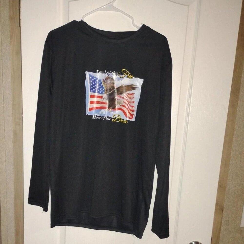 Black long sleeve shirt Land of the free, Home of the brave. Size Large,